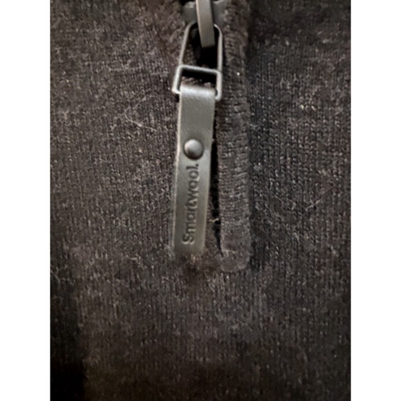 Smartwool Mens Merino Wool Blend Quarter Zip Sweater Charcoal Gray Large - Picture 3 of 6